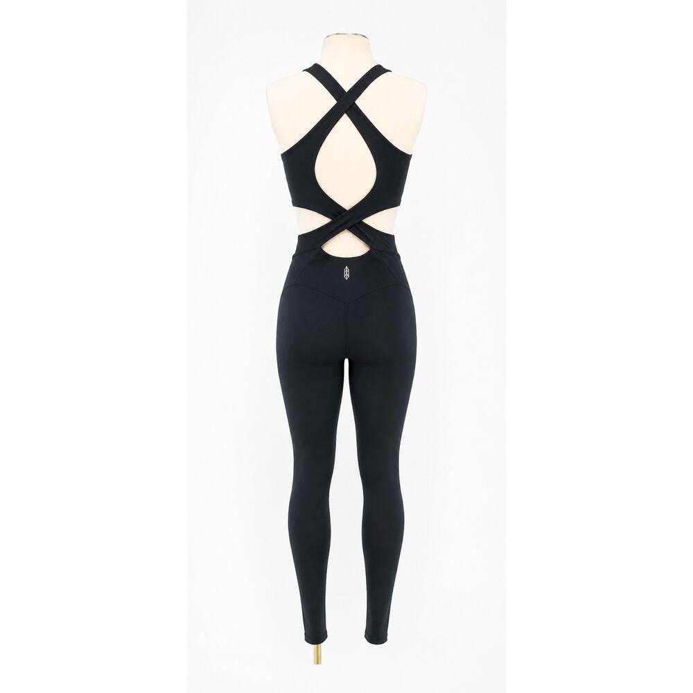 Free People Movement Medium Women's Back It Up Studio Jumpsuit Black - Picture 3 of 11